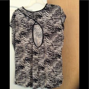 Cream/White color printed women top plus size 1X